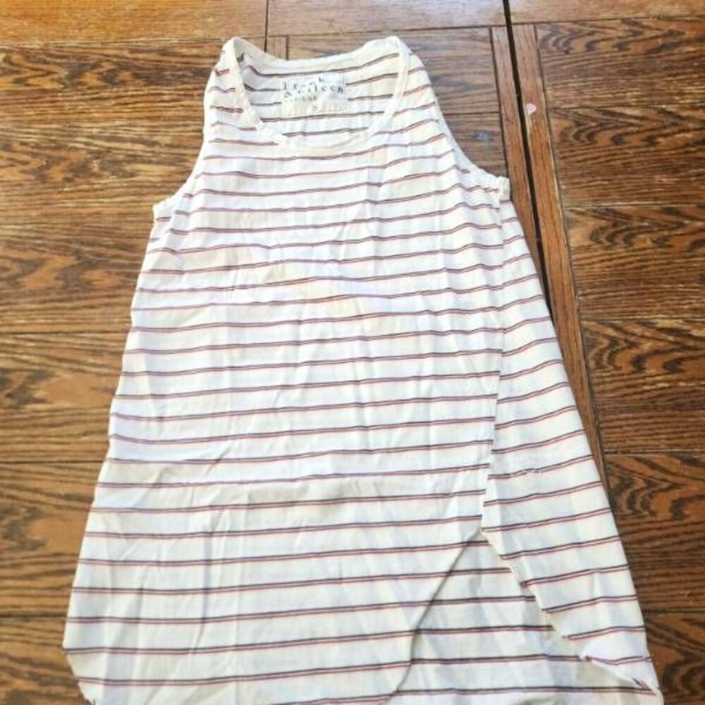 Frank&Eileen tee lab striped white,black &red tank sz Small